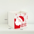 Weiße 18cm quadratische Weihnachts-Geschenktüte mit Weihnachtsmann und Grußbotschaft - Weihnachtsmann / 18cmx18cmx18cm (5 Stück/Packung) / Weiß