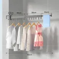 Grey 90cm two-fold wall-mounted folding drying rack made of space aluminum with 12 hooks - Gun Grey (2-Fold/12 Hooks)