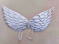 Glossy silver angel wings costume accessory with elastic straps for kids dressing up - Silver