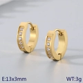 18K vergoldete Edelstahl-Ohrringe mit klaren Zirkonia-Steinen in der Größe 13x3mm - Stil 1 (13x3mm) (KE118282-TGD) / Gold