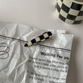 Detail of checkered acrylic hair clip on vintage paper with minimalist ins style - 15# Duckbill Clip - Pointed Oval