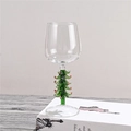 Christmas tree stem wine glass with green glass tree and festive red dot ornaments - Green Christmas Tree Glass/360ml
