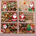 Christmas window stickers featuring Santa Claus, snowflakes and holiday gifts for glass decor - 6 Pieces Combo Set 1