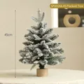 Mini 45cm beflockter Weihnachtsbaum mit Schneeeffekt und rustikalem Holzsockel - 45cm Beflockter Schneebaum