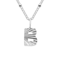 Collana di perle in acciaio inossidabile argento con pendente a lettera B testurizzata - Lettera B / Argento