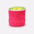Rose red 0.8mm nylon cord roll for DIY handmade jewelry and Chinese knot weaving - Color F106 Neon Pink