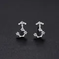 999 Sterling Silver Scorpio Zodiac Stud Earrings with Sparkling Cubic Zirconia - Scorpio