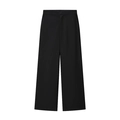 Women's chic black high-waisted wide-leg trousers with sleek drape for a stylish look - S / Black Pants