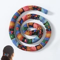 Ethnic style flexible wire hair tie with colorful patchwork and gold details - Single Hair Tie / Ethnic Multi-color