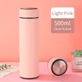 Matte light pink 500ml 316 stainless steel smart water bottle with tea infuser lid - Standard Straight Series / Matte Pink