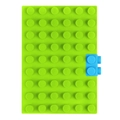 Grass green silicone A6 notebook featuring building block cover design and blue clasp - A6 / Dot Notebook / Green