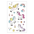 Tatuajes temporales de unicornio impermeables para niños con arcoíris y corazones lindos - EC-647 (Unicornio)
