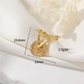 14K gold plated bicycle pendant with white zircon insets, size 23.4mm by 21mm - 14K Gold - Bicycle Shape