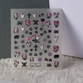 Détail de stickers ongles 5D relief avec motifs lapin gothique et croix sombres - Relief de Lapin Série Sombre (TS-274)