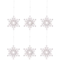 Set di 6 ciondoli a fiocco di neve in acrilico trasparente per l'albero di Natale - 6 Pezzi Pendenti a Fiocco di Neve in Acrilico Trasparente