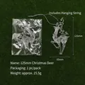 Clear acrylic Christmas deer pendant with hanging rope and laser-cut hollow patterns - Christmas Reindeer Blue / 125mm