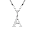 Collier en acier titane avec pendentif lettre A majuscule pour femmes et hommes - Lettre A / Acier
