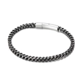 Men's titanium steel dragon bone chain bracelet with black and silver braided texture - Black Bracelet (KB139765-KFC)