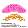 Pink silicone mold with vintage European floral relief and gold fondant example - European Gorgeous Relief (B599) / Pink