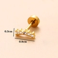 Curved gold-tone cartilage earring with five clear cubic zirconia stones and 0.8cm width - Gold 7#