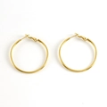 Classic 18K gold plated stainless steel hoop earrings for women on white background - 18K Gold / Gold