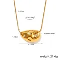 Golden irregular molten pendant necklace in stainless steel with a sleek snake chain design - M069-Gold Sweater Chain / Gold