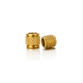 Golden knurled stainless steel cylindrical spacer beads with diamond grid texture - 8x8x5 Net Stripe Barrel / Gold