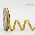 1cm golden polyester ribbon with Just for you print and ribbed texture for gift wrapping - 1CM Polyester Ribbon [Gold just] 40 Yards