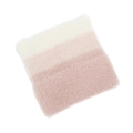 Macro view of three-color gradient knit texture in white, light pink, and smoky pink - Pink White Gradient Three-Color Neck Warmer (F)