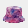 Starry sky nebula pattern bucket hat with purple and blue sun protection fabric - One Size / Purple Blue Pink Nebula (1# Color)