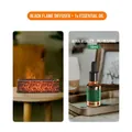 Black lava design 3D flame diffuser with 10ml essential oil bottle for home decor - DQ711 Square Type / With 10ml Fresh Essential Oil / Black Lava Style