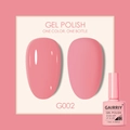 Pink gel polish G002 shown in 7.5ml bottle with glossy and matte finish effects - Pink (002)