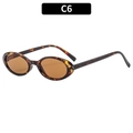 Vintage oval sunglasses featuring a dark tortoiseshell frame with tea brown lenses - Leopard Frame Tea Lens