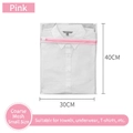 Small laundry mesh bag 30x40cm with coarse net and pink zipper for underwear and towels - 70g Pink Coarse Mesh Small Size (30*40cm)