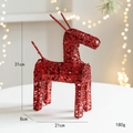 Sparkling red iron reindeer Christmas decoration with glitters, size 31x21x8cm - Red Sequin Iron Deer