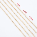 Catena a bastoncino in acciaio inossidabile dorato 0,1 cm per gioielli fai da te - 1 Metro/Confezione / Oro-1.2mm