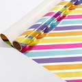 Vibrant colorful striped gift wrapping paper roll with high-gloss metallic finish - Colorful Twill / 43cmx3m