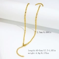 Golden beaded stainless steel snake chain necklace with 2.5mm width and 45cm length - 2.5mm 1:1 Bead Chain - Gold
