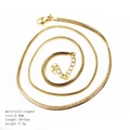 Detail view of 2.8mm golden snake chain necklace made of high-quality copper material - Flat Chain