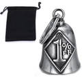 Vintage stainless steel motorcycle guardian bell with 1% ER engraving and black pouch - Steel Color (With Velvet Bag)