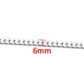 Polished 6mm silver stainless steel chain link for DIY necklaces and bracelets - 6mm / Steel