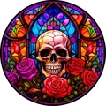 Attrape-soleil gothique en acrylique avec crâne et rose pour décoration de fête colorée - Crâne Rose Gothique (24)