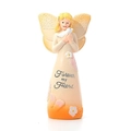 Detalle de figura de ángel de resina con pájaro blanco y grabado Forever my Friend - Ángel con Pájaro (Amigo para Siempre)