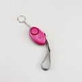Allarme di sicurezza rosa 133dB con torcia e cordino grigio per la protezione donne - Rosso rosa