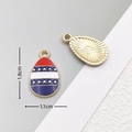 Detailed view of 1.8cm x 1.1cm US flag egg pendant with red, white and blue enamel finish - 2829 Easter Egg