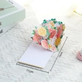 3D pop-up flower bouquet greeting card for Mother's Day, 11cm x 15cm size - Flowers Half Hidden