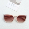 Occhiali da sole oversize beige con lenti marroni sfumate e montatura moderna - Bianco Sporco