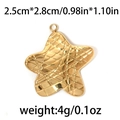 Golden sea star pendant in 304 stainless steel with textured finish and measurement details - Star / Gold