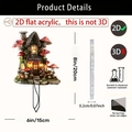 2D acrylic garden mushroom house welcome sign stake with 15x20cm dimensions and 0.2cm thickness - No.8 (0.2cm Thickness)