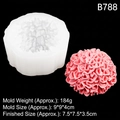 Detailed view of marigold flower silicone mold and finished pink floral candle model - 1#B788